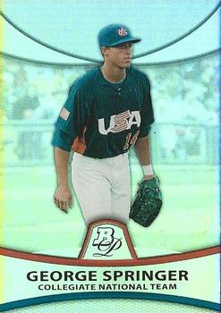 2010 Bowman Platinum - Prospects Refractors Thick Stock #PP48 George Springer Front
