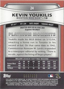 2010 Bowman Platinum - Refractors #24 Kevin Youkilis Back