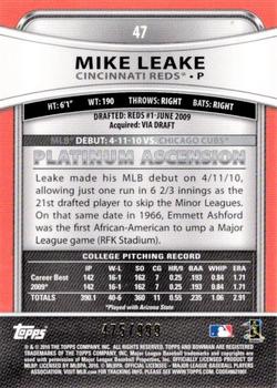 2010 Bowman Platinum - Refractors #47 Mike Leake Back