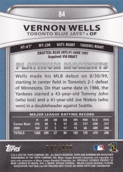 2010 Bowman Platinum - Refractors #84 Vernon Wells Back