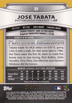 2010 Bowman Platinum - Refractors #89 Jose Tabata Back
