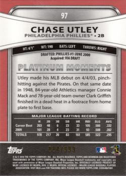 2010 Bowman Platinum - Refractors #97 Chase Utley Back