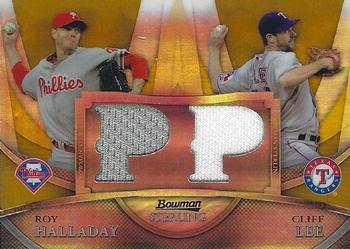 2010 Bowman Sterling - Dual Relics Gold Refractors #BL-7 Roy Halladay / Cliff Lee Front
