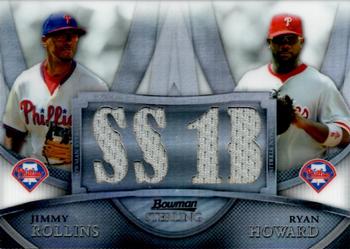 2010 Bowman Sterling - Dual Relics Refractors #BL-16 Jimmy Rollins / Ryan Howard Front