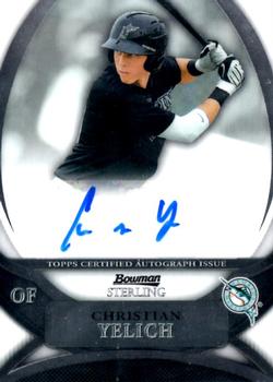 2010 Bowman Sterling - Prospect Autographs #BSP-CY Christian Yelich Front