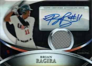 2010 Bowman Sterling - USA Baseball Autograph Relics Black #USAR-14 Brian Ragira Front