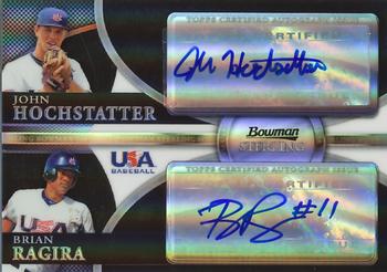 2010 Bowman Sterling - USA Baseball Dual Autographs Black Refractors #BSDA-9 John Hochstatter / Brian Ragira Front