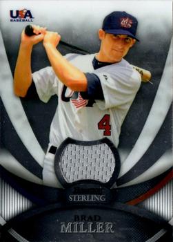 2010 Bowman Sterling - USA Baseball Relics #USAR-34 Brad Miller Front