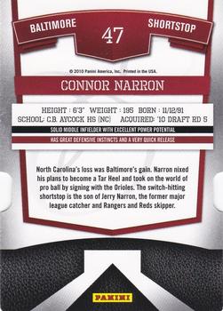 2010 Donruss Elite Extra Edition - Aspirations #47 Connor Narron Back