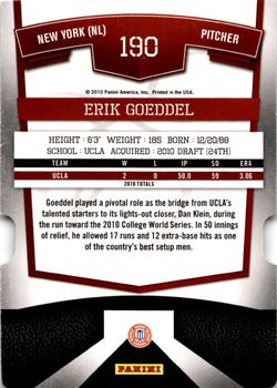 2010 Donruss Elite Extra Edition - Aspirations #190 Erik Goeddel Back