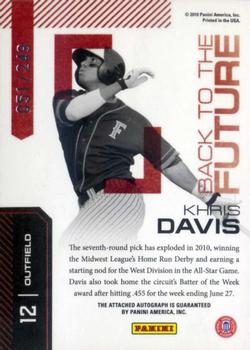 2010 Donruss Elite Extra Edition - Back to the Future Signatures #12 Khris Davis Back