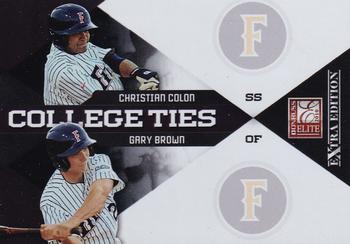 2010 Donruss Elite Extra Edition - College Ties #5 Christian Colon / Gary Brown Front