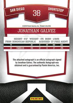 2010 Donruss Elite Extra Edition - Franchise Futures Signatures #38 Jonathan Galvez Back