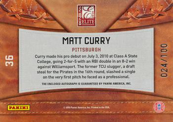 2010 Donruss Elite Extra Edition - Private Signings #36 Matt Curry Back