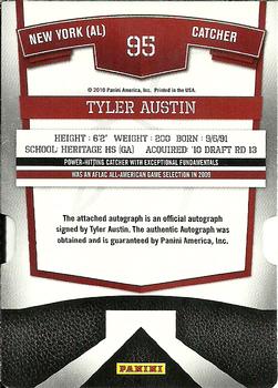2010 Donruss Elite Extra Edition - Signature Aspirations #95 Tyler Austin Back
