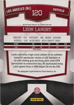2010 Donruss Elite Extra Edition - Signature Aspirations #120 Leon Landry Back