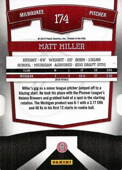 2010 Donruss Elite Extra Edition - Status #174 Matt Miller Back