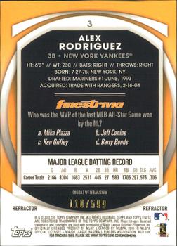 2010 Finest - Refractors #3 Alex Rodriguez Back