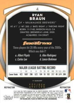 2010 Finest - Refractors #4 Ryan Braun Back