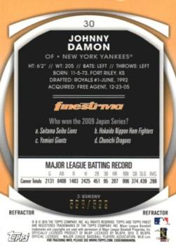 2010 Finest - Refractors #30 Johnny Damon Back