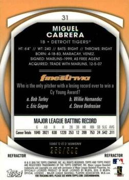 2010 Finest - Refractors #31 Miguel Cabrera Back