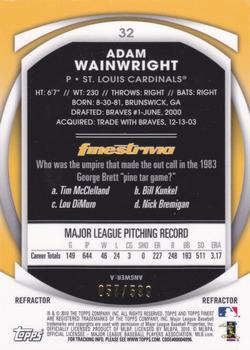 2010 Finest - Refractors #32 Adam Wainwright Back