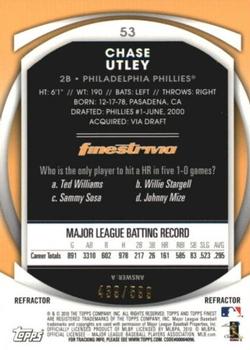 2010 Finest - Refractors #53 Chase Utley Back