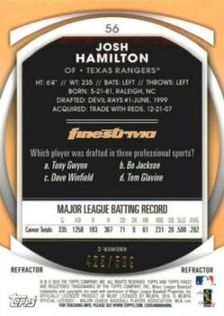 2010 Finest - Refractors #56 Josh Hamilton Back