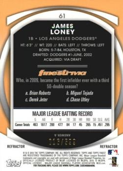 2010 Finest - Refractors #61 James Loney Back