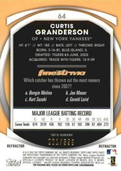 2010 Finest - Refractors #64 Curtis Granderson Back