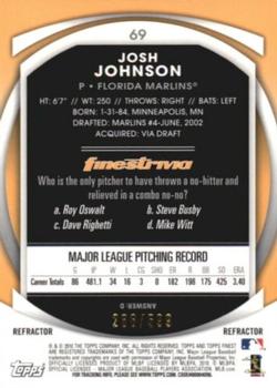 2010 Finest - Refractors #69 Josh Johnson Back