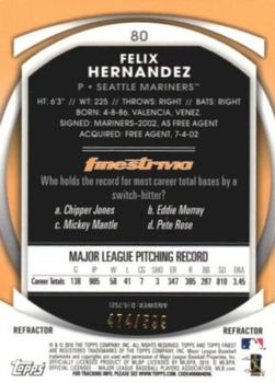 2010 Finest - Refractors #80 Felix Hernandez Back