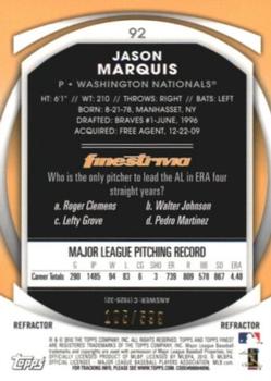 2010 Finest - Refractors #92 Jason Marquis Back