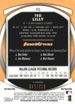 2010 Finest - Refractors #95 Ted Lilly Back