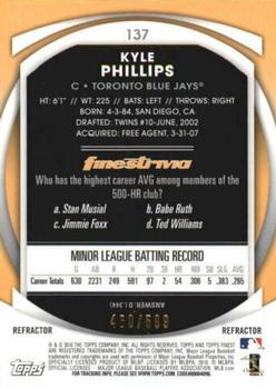 2010 Finest - Refractors #137 Kyle Phillips Back