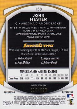 2010 Finest - Refractors #138 John Hester Back