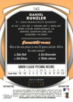2010 Finest - Refractors #142 Dan Runzler Back