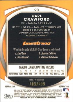 2010 Finest - Refractors Blue #90 Carl Crawford Back