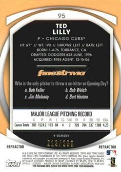 2010 Finest - Refractors Blue #95 Ted Lilly Back