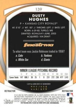 2010 Finest - Refractors Blue #139 Dusty Hughes Back