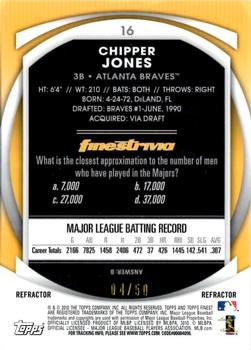 2010 Finest - Refractors Gold #16 Chipper Jones Back