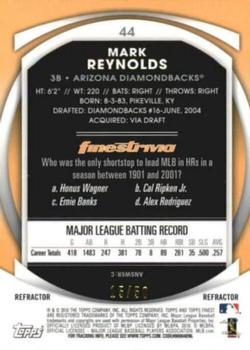 2010 Finest - Refractors Gold #44 Mark Reynolds Back
