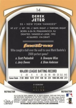 2010 Finest - Refractors Green #14 Derek Jeter Back