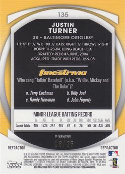 2010 Finest - Refractors Red #135 Justin Turner Back
