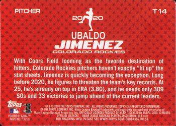 2010 Topps - 2020 #T14 Ubaldo Jimenez Back