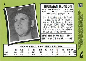 2010 Topps - The Cards Your Mom Threw Out (Original Back) #5 Thurman Munson Back