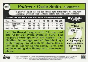 2010 Topps - The Cards Your Mom Threw Out (Original Back) #116 Ozzie Smith Back