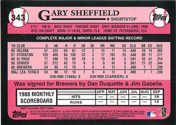 2010 Topps - The Cards Your Mom Threw Out (Original Back) #343 Gary Sheffield Back