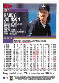 2010 Topps - The Cards Your Mom Threw Out (Original Back) #51 Randy Johnson Back