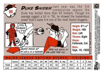 2010 Topps - The Cards Your Mom Threw Out (Original Back) #88 Duke Snider Back